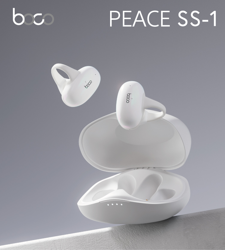 完全ワイヤレス骨伝導イヤホン PEACE SS-1(BK/WH) | earsopen - 耳を